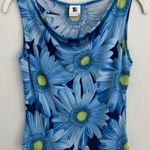 VINTAGE BLUE ING FLORAL COW NECK TOP Size M Photo 0