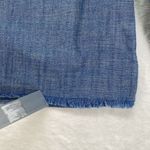 J.Crew Top Womens 0 Funnel Neck in Blue Chambray Cotton Raw Hem back Photo 8