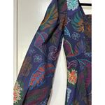 Allison New York Flora Mini Dress Navy Floral Sz 4 NWT Smocked Back Long Sleeves Blue Photo 13