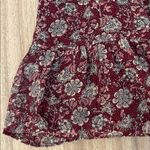 Loft New Dark Red Floral Tiered Mini Skirt Small Photo 5