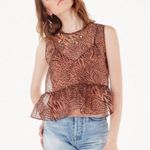 Cami NYC Amira Jungle Print Peplum Silk Top M Photo 14