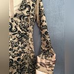 Windsor Dress Womens Small Floral Bodycon VNeck Ruched LongSleeve Romantic Chic Black Photo 4