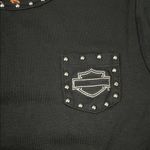 Harley Davidson Studded Crop Baby TShirt Black Size Large Photo 1