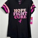 Susan G Komen Breast Cancer Awareness T Shirt Size Medium Black Pink V Neck Photo 0