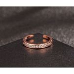 Boutique NEW Rose Gold Filled Adjustable Pinky Toe Midi Ring, Simulated Diamonds Photo 2