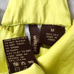 Yellow silk slip dress women's size medium 2 pocket racerback mini Photo 3