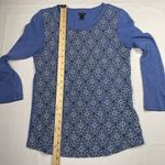 J.Crew  Womens Embroidered Floral Top 3/4 Sleeve T‎ Shirt Crew Neck Blue XS Photo 3