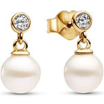 Pandora  treated freshwater cultured pearl & stone drop earrings new in package Photo 0