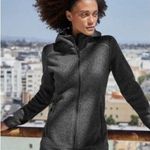 Athleta Stronger CYA Long Fleece Lined Hoodie Jacket Charcoal Heathered Grey-XXS Photo 0
