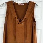 Sans Souci 🦋 Brown velvet pullover tie dress Small Photo 3