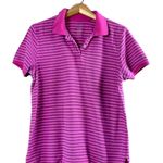 L.L.Bean Pink and Blue Striped Polo Shirt M Photo 0