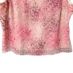 Anne Klein  Pink Floral Chiffon Tank Top Semi-Sheer Side Zipper, Size 14‎ Photo 4