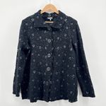 Habitat Button Front Jacket Black White Textured Print Size Medium Comfy Travel Photo 0