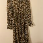 Banana Republic Black Gold Animal Cheetah Print Maxi Dress Photo 1