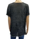 Flirtitude Black Gray Criss Cross V Neck Lightweight Semi Sheer Tee Womens XL Photo 7