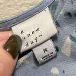 A New Day  Baby Blue Geometric Printed Chiffon Sleeveless Blouse Tank Top Sz Med Photo 3