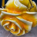 Dolce & Gabbana  Yellow Rose Dolce Box Bag in Painted Resin Crossbody damaged Photo 11