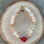 Handmade 🌹  Pink opal + Citrine + Aura Quartz + Agate Bracelet ✨ Photo 1