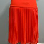 Loft Ann Taylor  Orange Color Pop Pleated Fluid Skirt Size 2 Photo 5