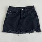 American Eagle High Waist Festival Black Denim Raw Hem Skirt Womens Sz 0 Photo 1