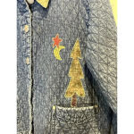 Don’t Mess With‎ Texas Quilted Denim Jacket Size XL Embroidered Christmas Tree Blue Photo 2