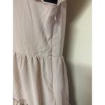 Entro Beige Tiered Ruffle Short Sleeve Dress By  Size M V-Neckline With Button De Photo 7