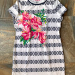 Tommy Bahama Lava Actually Island Navy and White Striped T-Shirt Dress Women’s L Photo 0