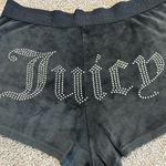 Juicy Couture Bling Velour Black Shorty Booty Shorts size Small Photo 3