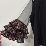 Why Dress Black Ruffled 3/4 Sleeve Blouse Size Large EUC Photo 1