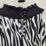 John Paul Richard  Zebra Print Sleeveless Blouse Black White Mock Neck Sz Small Photo 4