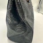 Coach Stanton Carryall handbag in stamped snakeskin leather Dark blue Photo 3
