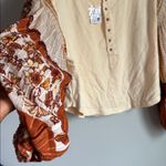 Free People NEW  Vintage Combo Light Magic Henley Blouse Small Photo 7