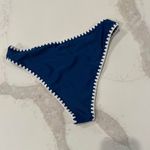 Cupshe  NWT Cheeky Bikini Bottoms Crochet Trim Womens Medium Blue Bohemian Summer Photo 5