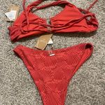 Red Jacquard Bikini Set Size L Photo 1