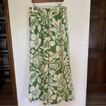 Umgee Tropical Floral Print Green Size Large Wide Leg Flare Flowy Pants NWT Photo 4