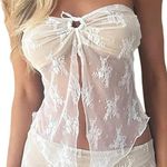 Lace Strapless Top White Photo 2
