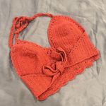 Crochet Halter Top in Coral Pink Photo 1