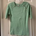 New York And Company Mint Green Ribbed Knit Blouse L Photo 0