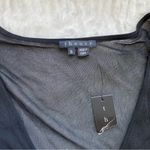 Theory NWT Sabella Front Twist Mini Dress S Black Spaghetti Straps Sheer Y2K Photo 6