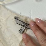 BKE Sheer Lace Floral Long Sleeve Top Cream Size Large Photo 1