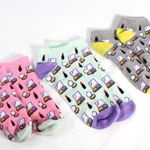 Y2K Makeup Lipstick Set of 3 Womens Ankle Socks Pink Photo 0