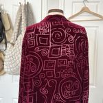 Chico's  vintage art print geometric velvet button down shirt Photo 9