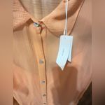 Vince NWT Women’s  Sheer Crinkled Silk Shirt in ‘Lotus’ SZ XL Photo 3