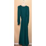 Lulus  Teal Green Long Sleeve Wrap Maxi Dress Size Small READ Photo 7