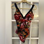 Manvar Floral One Piece Swimsuit Bathing Suit Brazil Size 46 US Medium Large NWT Red Photo 12