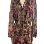 Paige "Elynne" Mini Dress in Brushed Olive Rasberry Size Medium Photo 2