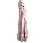 Free People  Roucha Denim Maxi Dress Pink Pale Mauve Retro 70s Dainty Large Photo 7
