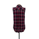 Rails Sleeveless Button Down Plaid Top Red & Navy & Black Size Medium Photo 4