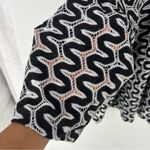 Slinky Brand Slinky Womens Size M‎ Black & White Zigzag Lace Knit Open Front Cardigan Photo 3