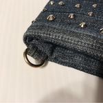 Denim embellished rhinestone studs purse bag Photo 3